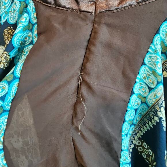 Vintage Y2K Wetseal Skirt Womens Large Brown Boho Festival Asymmetrical Fairy - Picture 9 of 11